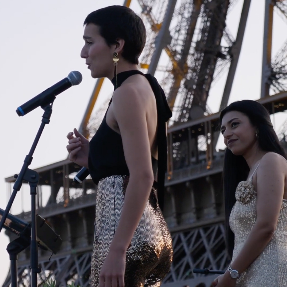 Clara Barbier Serrano and Laura Mekhail live beneath the Eiffel Tower in Paris