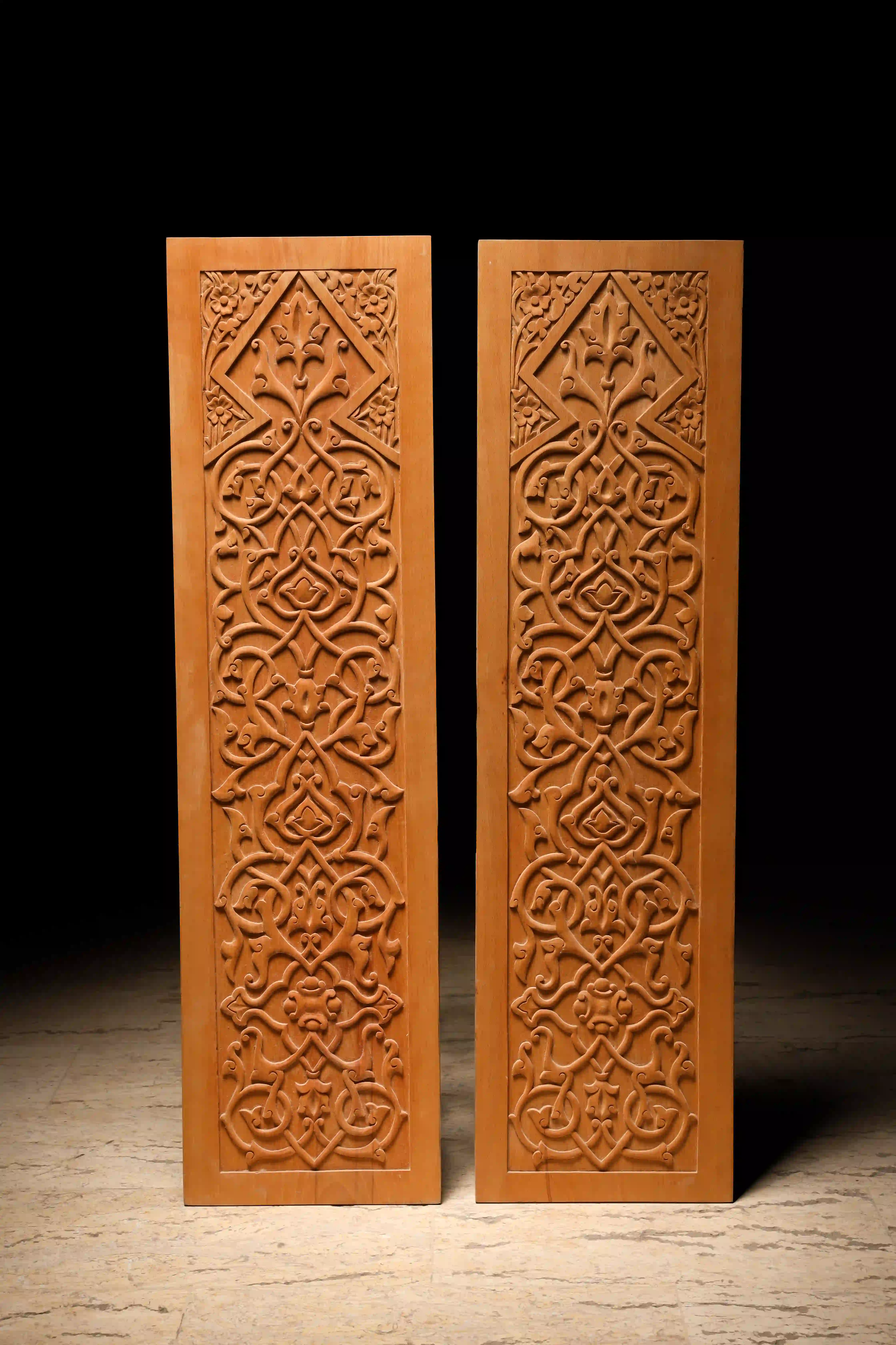 Carved wooden panels
